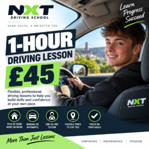 Learner taking a one-hour driving lesson with NXT Driving School