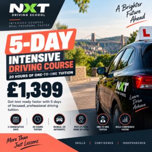 NXT Driving School 5-day intensive driving course with 20 hours of one-to-one tuition